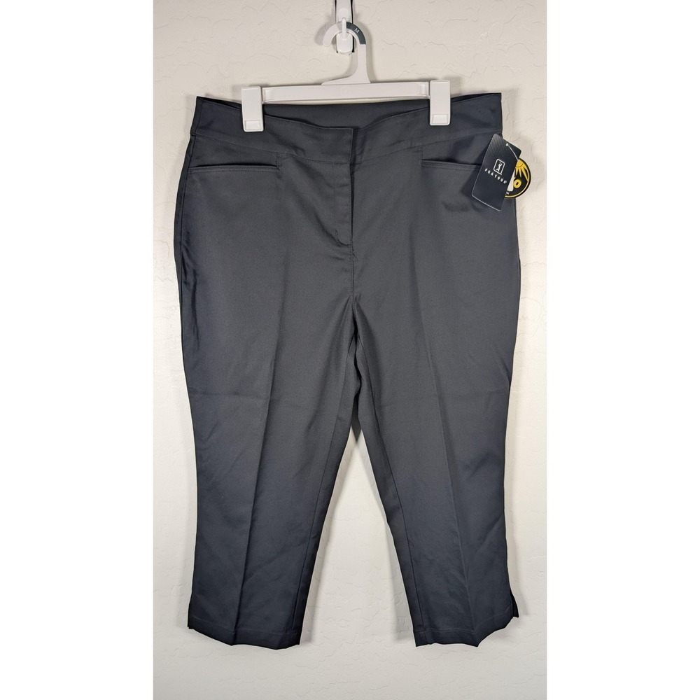 PGA TOUR Capri Pants Womens‎ 14 Gray UPF 50 Golf Pull On Stretch Pockets